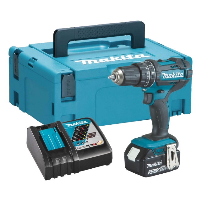 MAKITA MAKITA DHP482T1J 18v Combi Drill with 1x5ah Battery