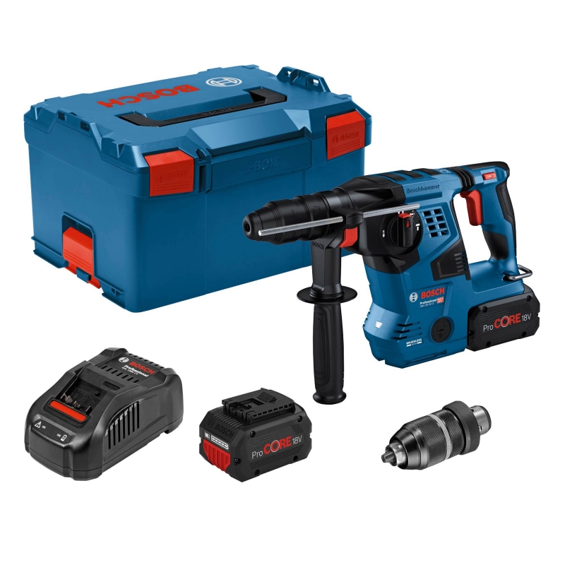 BOSCH BOSCH GBH18V-28CF 18v Brushless SDS+ Hammer with 2x5.5ah Batteries