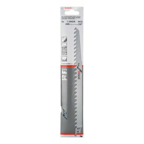 BOSCH BOSCH 2608650682 S1542K Sabre Saw Blades 5 pack