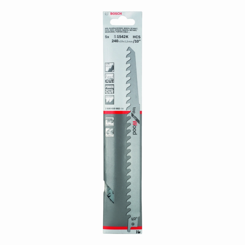 BOSCH BOSCH 2608650682 S1542K Sabre Saw Blades 5 pack