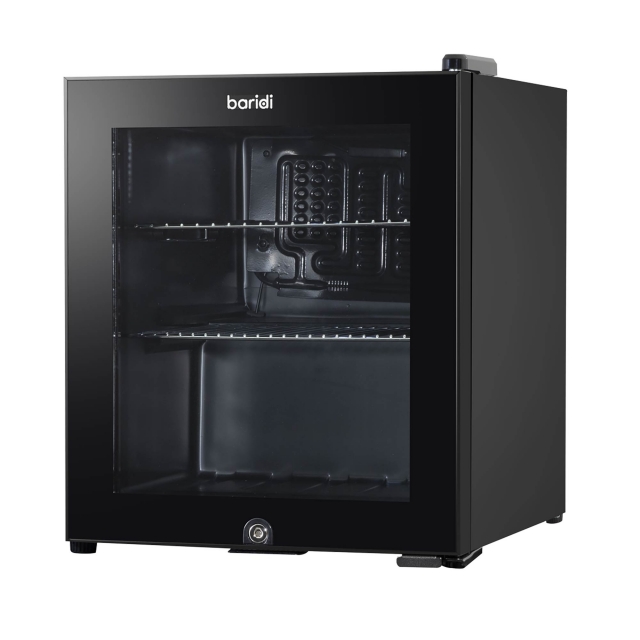 BARIDI Baridi 50L Tabletop Beer & Drinks Mini Fridge with Light 3-10°C - Black & Glass