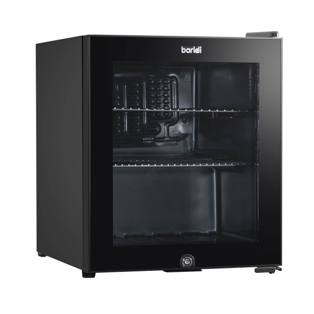 BARIDI Baridi 50L Tabletop Beer & Drinks Mini Fridge with Light 3-10°C - Black & Glass