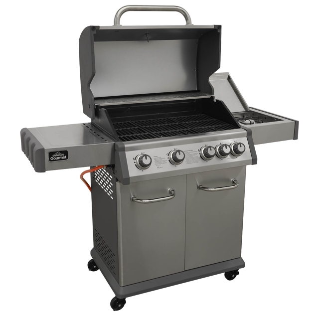 DELLONDA Dellonda 4+1 Burner Deluxe Gas BBQ Grill, Stainless Steel, Side Burner, Ignition