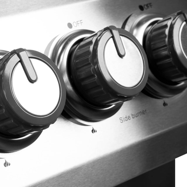 DELLONDA Dellonda 4+1 Burner Deluxe Gas BBQ Grill, Stainless Steel, Side Burner, Ignition