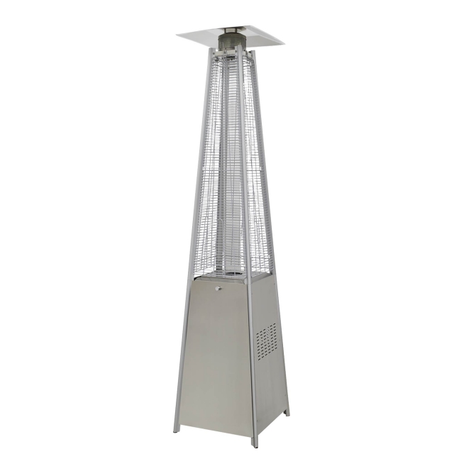 DELLONDA Dellonda 13kW Pyramid Gas Patio Heater 13kW Commercial/Garden Use - Stainless Steel