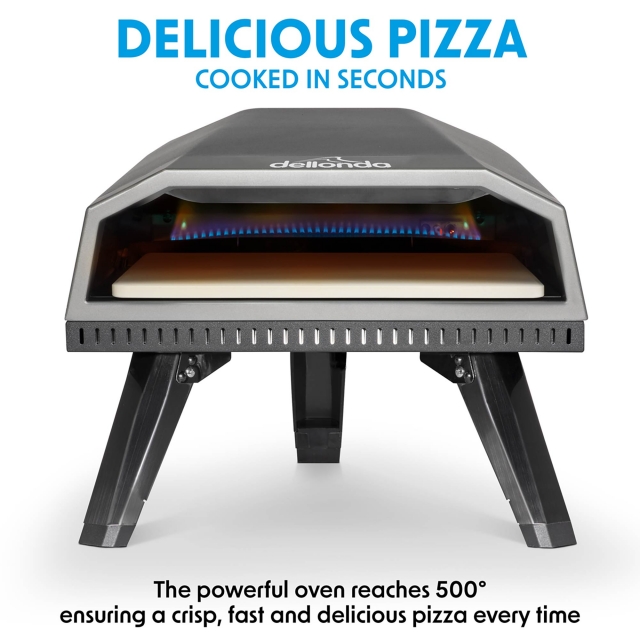 DELLONDA Dellonda Gas Pizza Oven with Gas Regulator, Water Resistant Cover/Carry Bag & 12