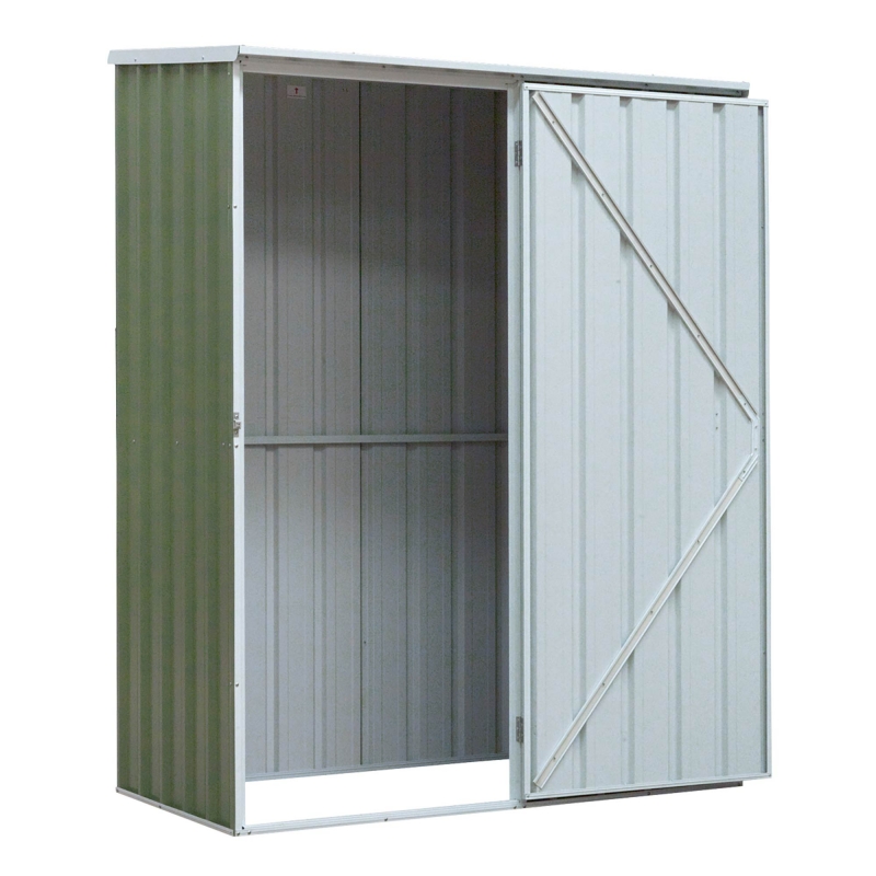 DELLONDA Dellonda Galvanized Steel Garden/Outdoor/Storage Shed, 1.5 x 0.8 x 1.9m, Pent Style Roof - Green
