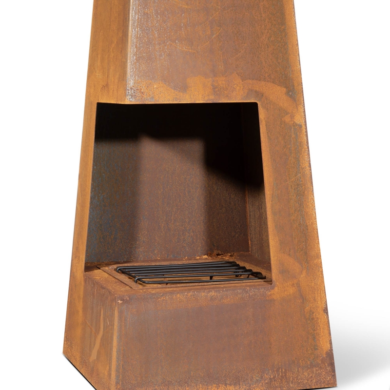 DELLONDA Dellonda Chiminea, Wood Burner, Heater for Outdoors W45cm x H150cm, Corten Steel
