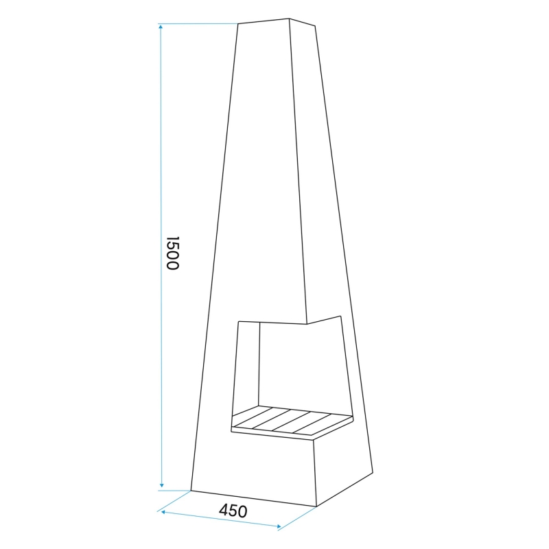 DELLONDA Dellonda Chiminea, Wood Burner, Heater for Outdoors W45cm x H150cm, Corten Steel