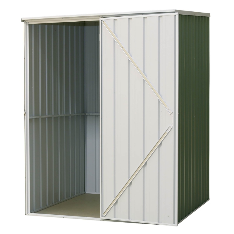 DELLONDA Dellonda Galvanised Steel Metal Garden/Outdoor/Storage Shed, 5FT x 5FT, Pent Style Roof - Green