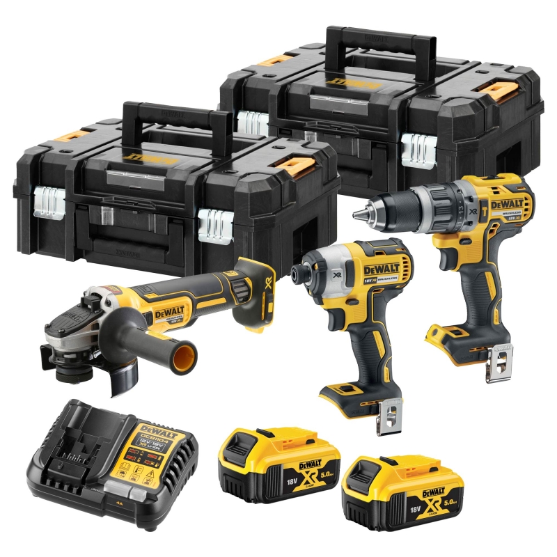 DEWALT DEWALT DCK384P2T 18v Brushless 3 piece Kit with 2x5ah Batteries