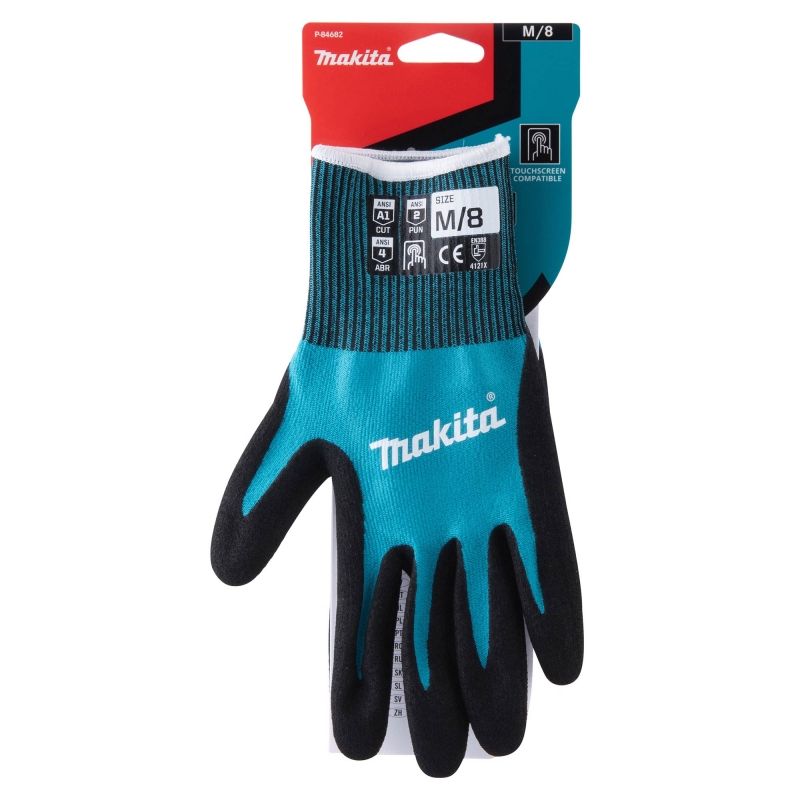 MAKITA MAKITA Cut 1 Nitrile Coat Dip Gloves