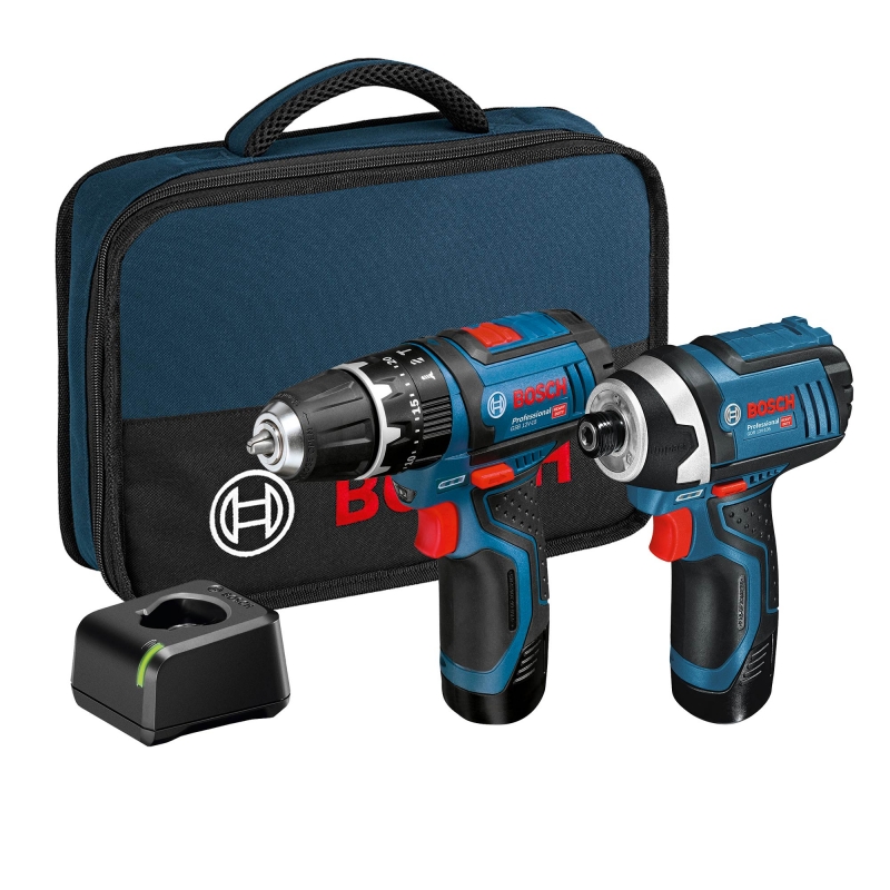 BOSCH BOSCH GSB12V-15/GDR12V-105 12v Twin Pack with 2x2ah Batteries