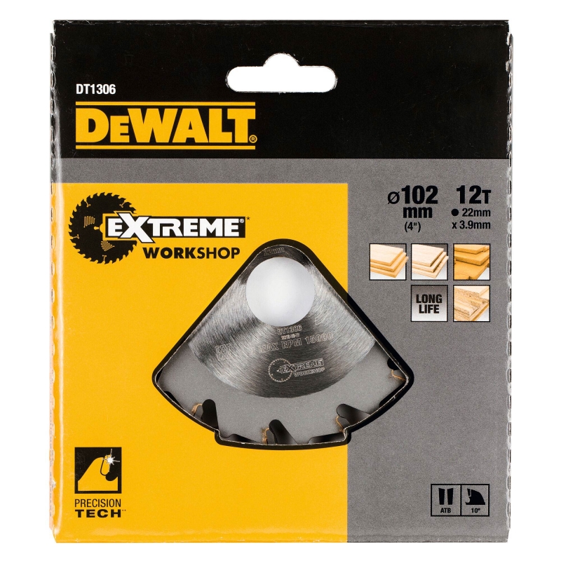 DEWALT DEWALT DT1306QZ 102x22mm 12T Blade (Fits DW682/5K)