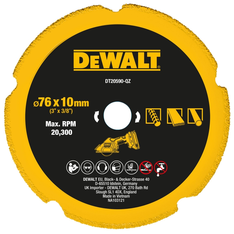 DEWALT DEWALT DT20590 75mm Multi Purpose Diamond Wheel (For DCS438)