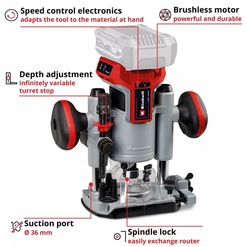 EINHELL EINHELL TP-RO 18 Li BL - Solo 18v Cordless Router BODY ONLY