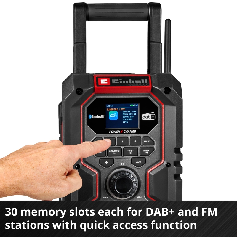EINHELL EINHELL TE-CR18LiDAB+/FM/BT-Solo 18v Site Radio BODY ONLY