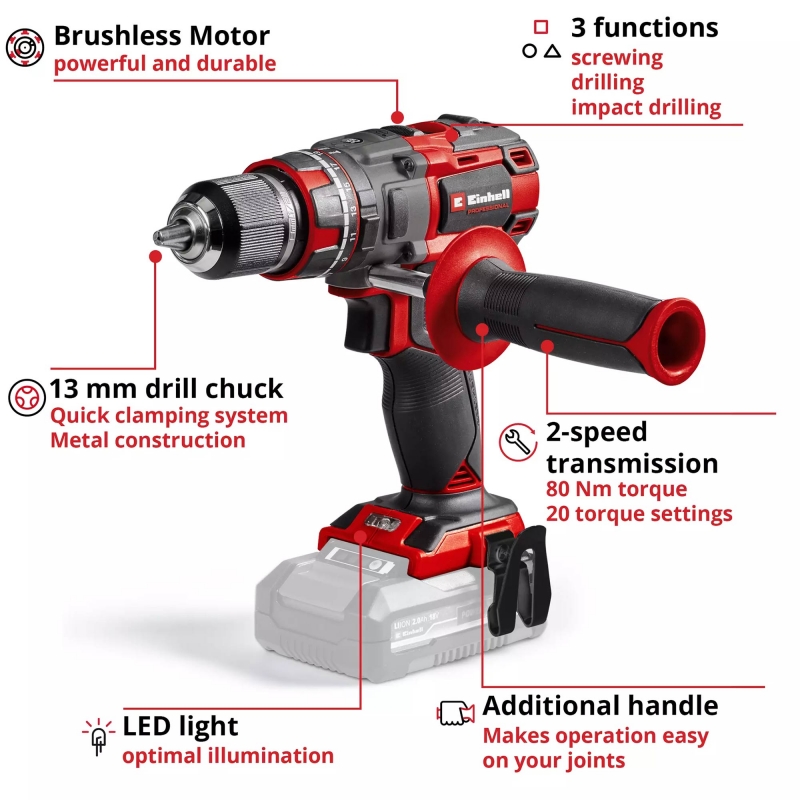 EINHELL EINHELL TP-CD 18/80 Li-i BL 18v Combi Drill BODY ONLY
