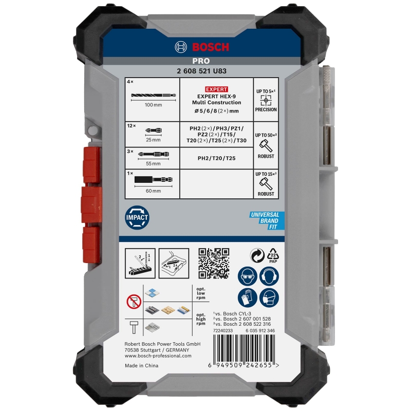 BOSCH BOSCH 2608521U83 PRO 20pc Impact Screwdriver Bit & Multi Construction Drill Set