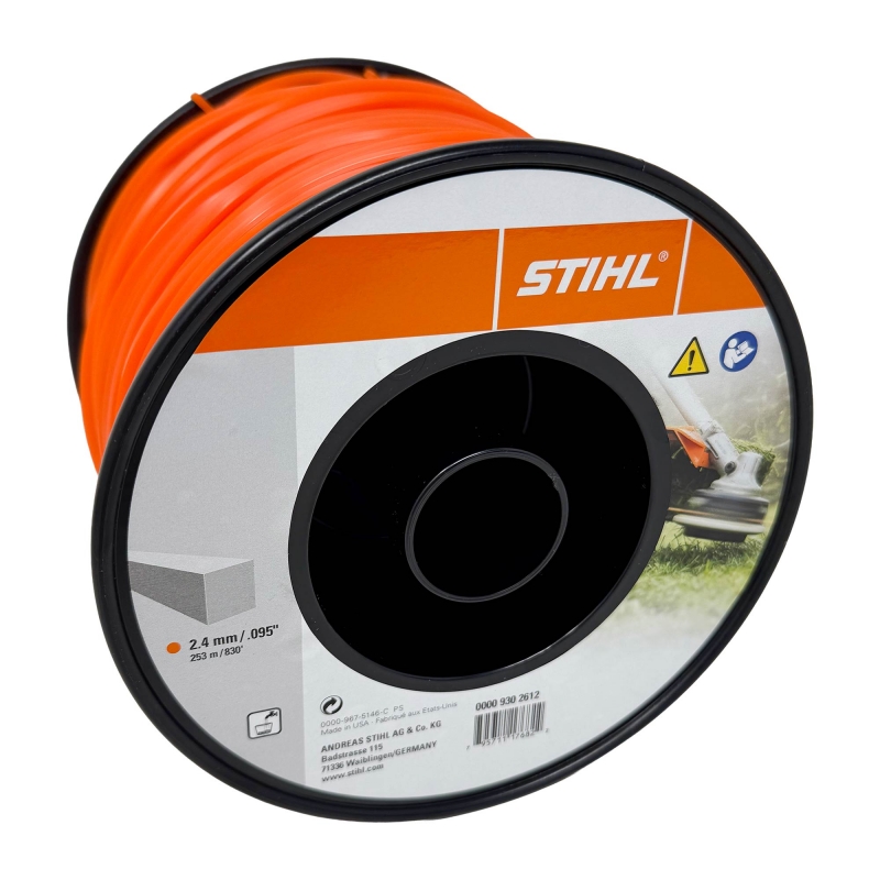 STIHL STIHL 00009302612 2.4mm x 253m Orange Square Line