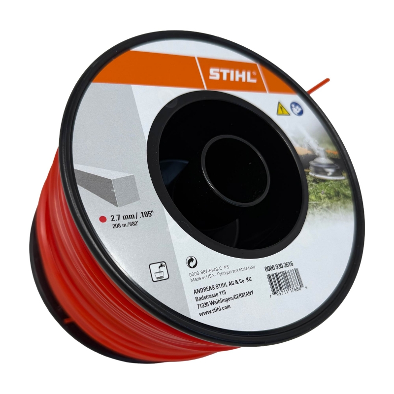 STIHL STIHL 00009302616 Square Red Strimmer Line 2.7mm x 208m