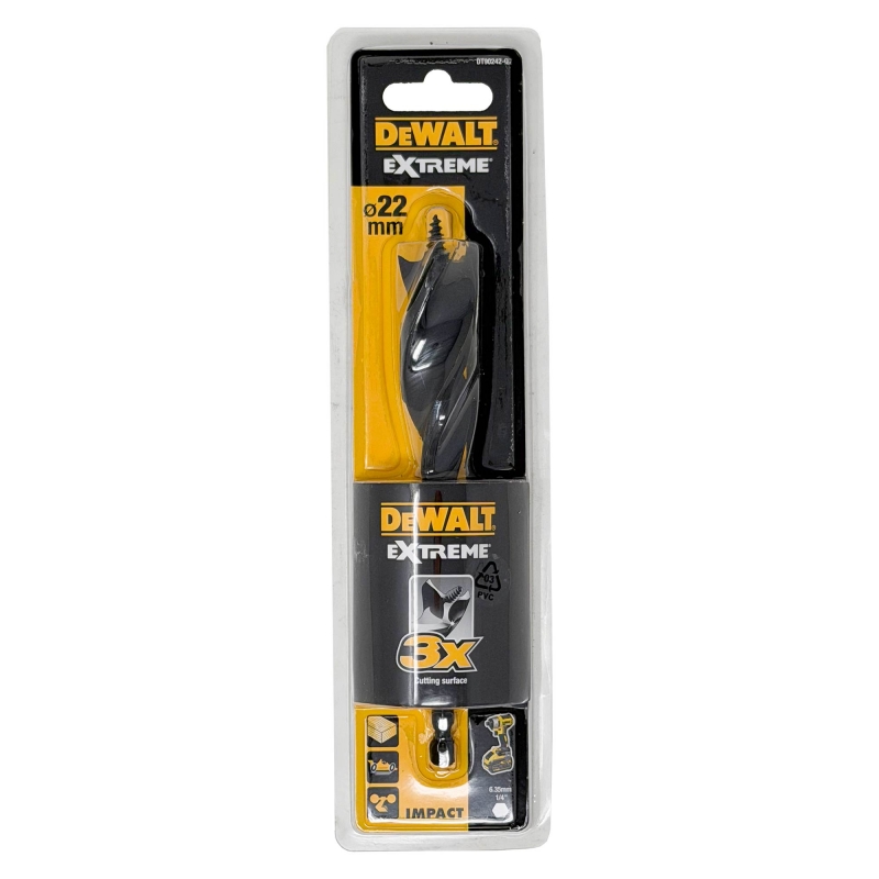 DEWALT DEWALT DT90242 22mm x 152mm Tri-Flute Spade Bit