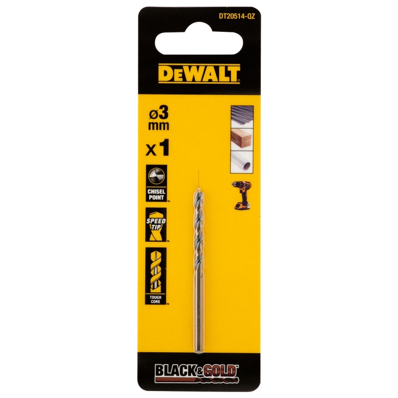DEWALT DEWALT DT20514-QZ 3mm Black Gold HSS Drill Bit