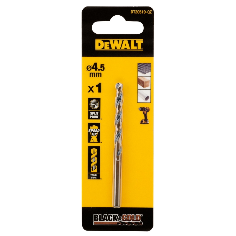 DEWALT DEWALT DT20519-QZ 4.5mm Black Gold HSS Drill Bit