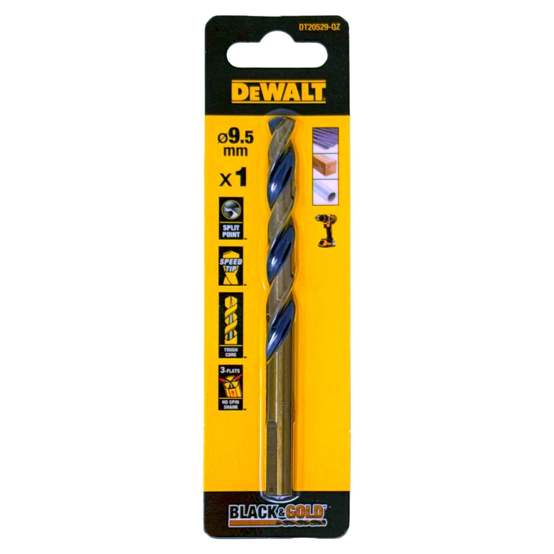 DEWALT DEWALT DT20529-QZ 9.5mm Black Gold HSS Drill Bit