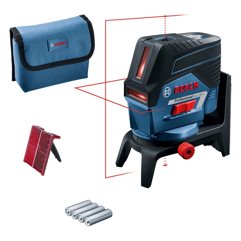 BOSCH BOSCH GCL2-50C 50m Cross Line Laser with RM2 Mount and 4xAA Batteries