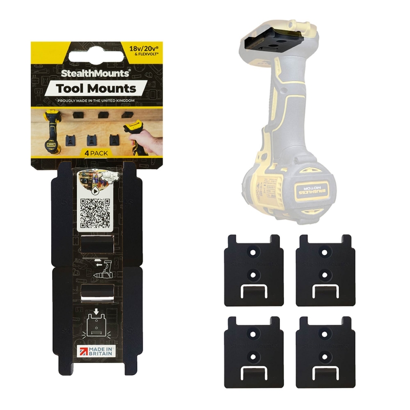 STEALTHMOUNTS STEALTHMOUNTS TM-DW18-BLK-4 Dewalt XR Tool Mounts Black
