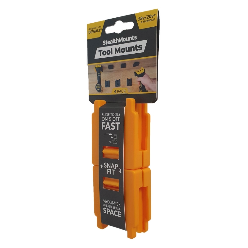 STEALTHMOUNTS STEALTHMOUNTS TM-DW18-YLW-4 Dewalt XR Tool Mounts Yellow