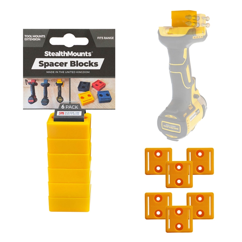 STEALTHMOUNTS STEALTHMOUNTS TMSPACE-YLW-6 Yellow Tool Mount Spacers