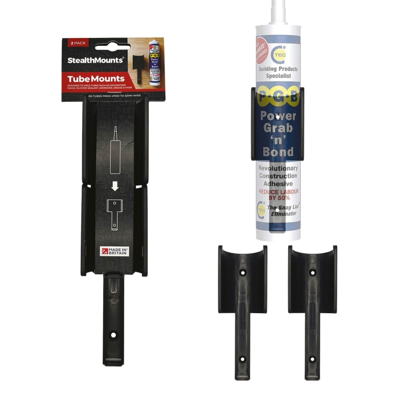 STEALTHMOUNTS STEALTHMOUNTS OM-TBE-V2-BLK-2 Black Tube Mount V2 2 Pack