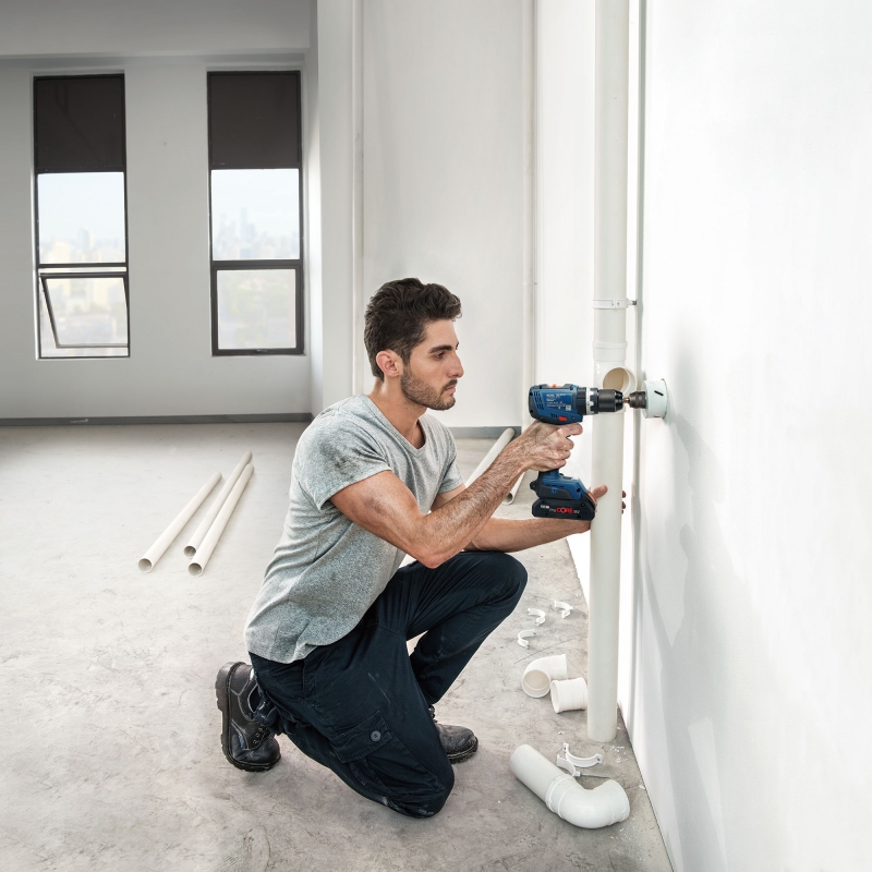 BOSCH BOSCH GSB18V-65 18v Combi Drill with 2x5ah Batteries and L-Boxx Case