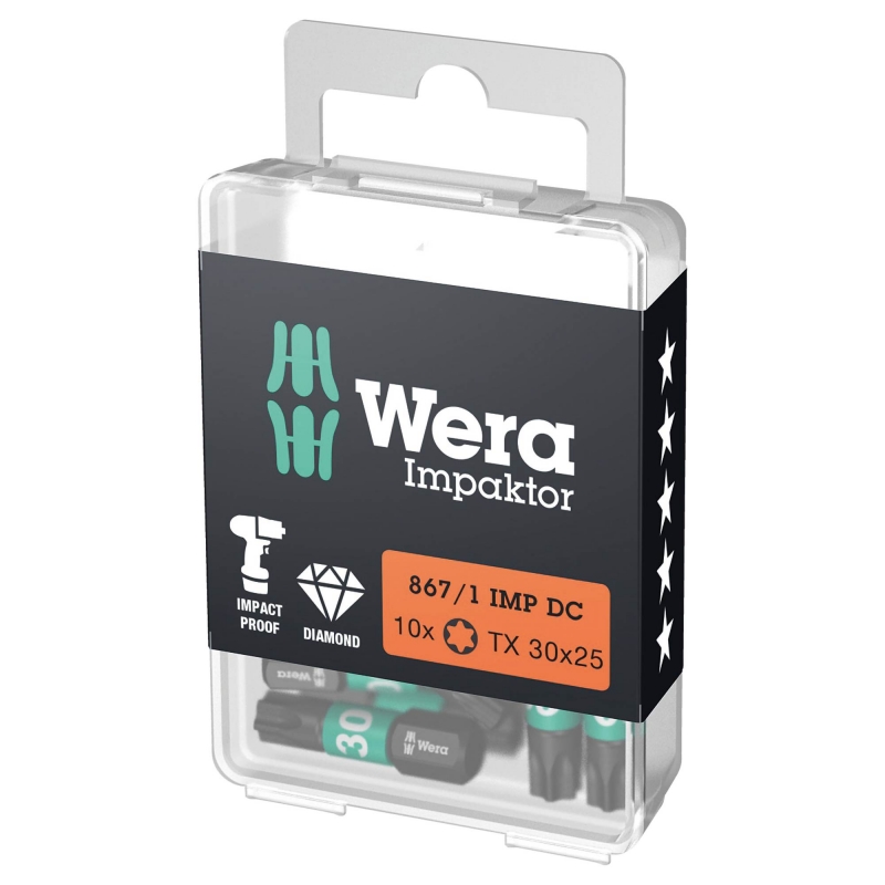 WERA WERA 867/1 IMP DC TORX® 30x25mm Impaktor bits (10 Pack)