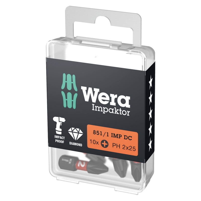 WERA WERA 851/1 IMP DC PH Impaktor PH2x25mm bits (10 Pack)