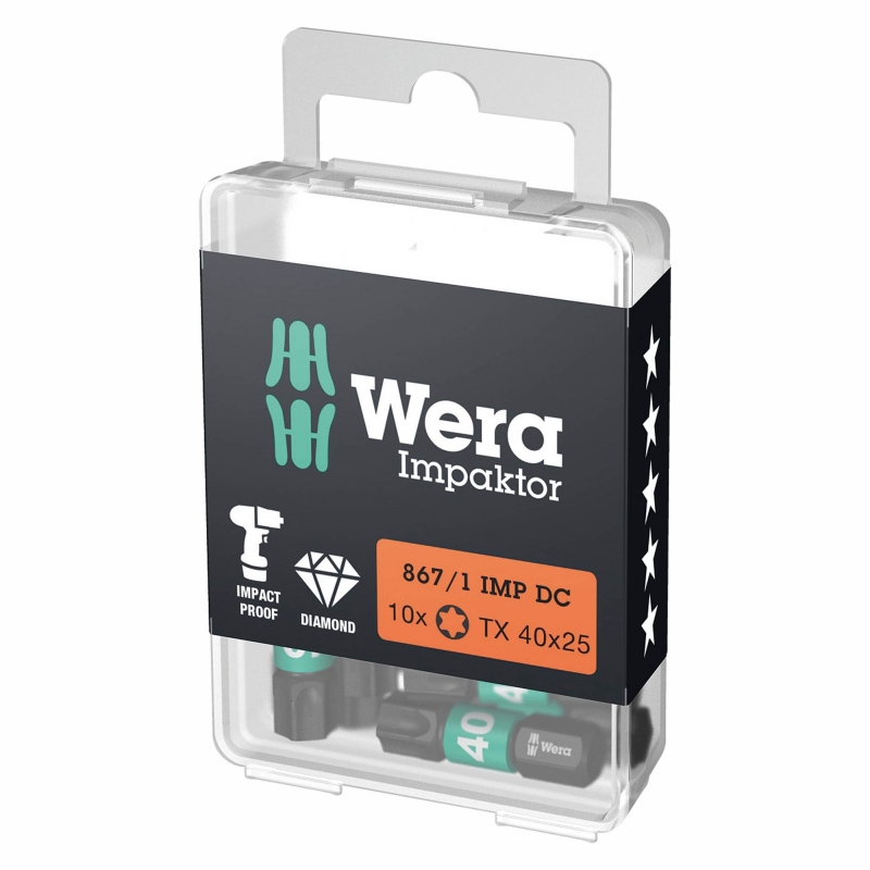 WERA WERA 867/1 IMP DC TORX® 40x25mm Impaktor bits (10 Pack)