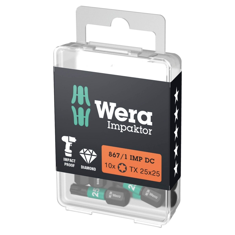 WERA WERA 867/1 IMP DC TORX® 25x25mm Impaktor bits (10 Pack)