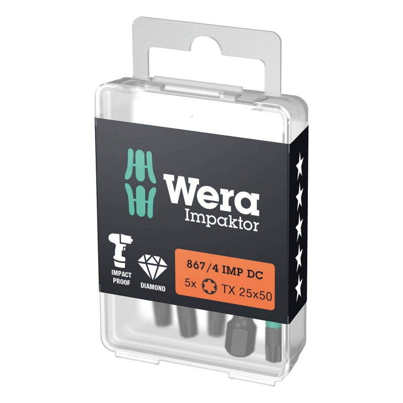 WERA WERA 867/4 IMP DC TORX® 25x50mm Impaktor bits (5 Pack)