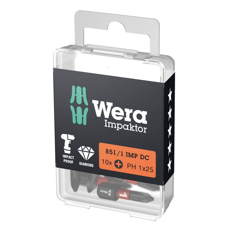 WERA WERA 851/1 IMP DC PH Impaktor PH1x25mm bits (10 Pack)