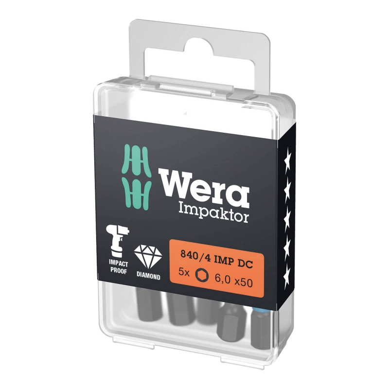 WERA WERA 840/4 IMP DC Hex-Plus 6x50 Impaktor bits (5 Pack)