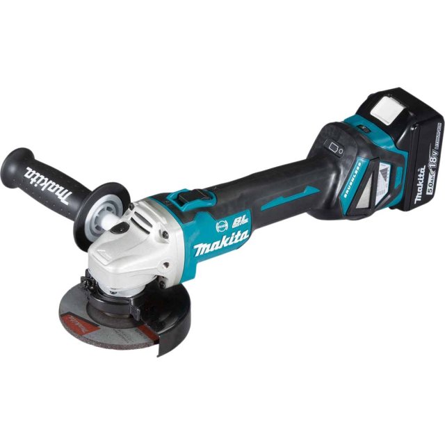 MAKITA MAKITA DGA463RTJ 18v Brushless 115mm Grinder with 2x5ah Batteries