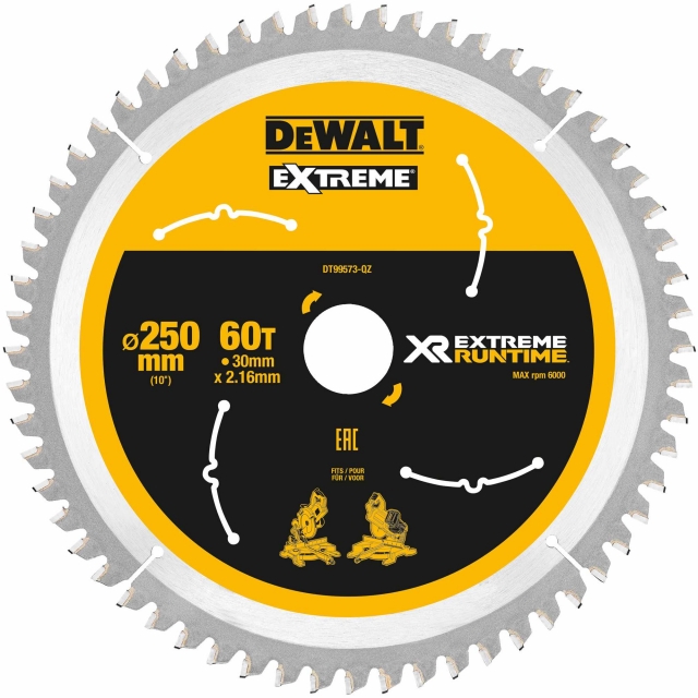 DEWALT DEWALT DT99573 250x30mm 60T Xtreme Saw Blade