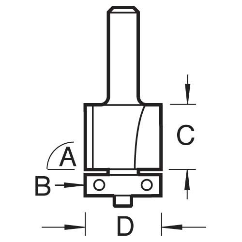 TREND TREND T46/02X1/4TC Bearing Guided Trimmer 9.5mm x 25mm