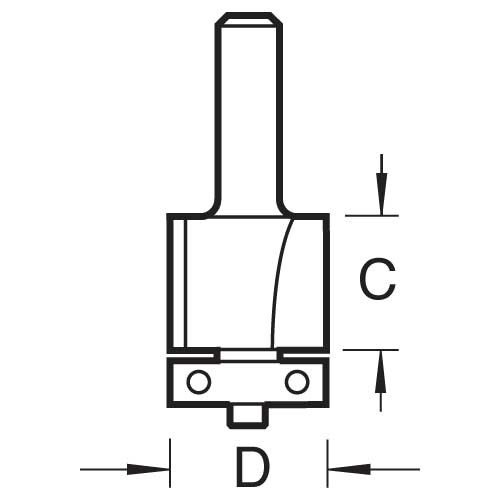 TREND TREND C168X1/4TC Bearing Guided Trimmer 6.35mm x 25.4mm