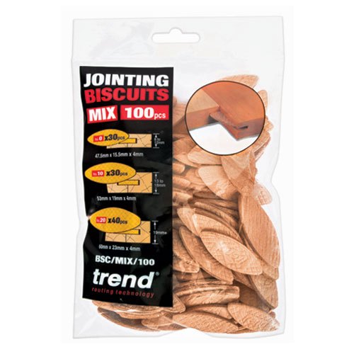 TREND TREND BSC/MIX/100 Wooden Biscuits Nos.0/10/20 Pack of 100