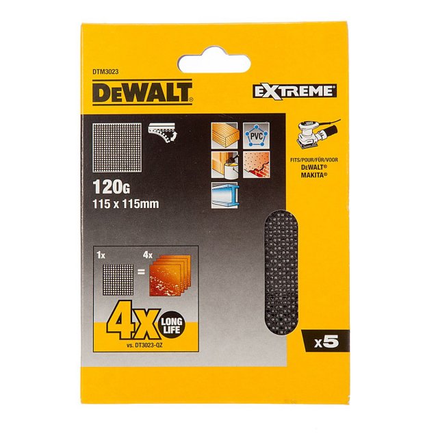 DEWALT DEWALT DTM3023 120G Mesh Sanding 1/4 Sheet 5pk