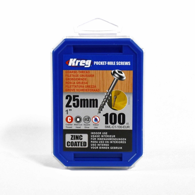 KREG KREG SML-C1-100-INT 25mm Coarse Washer Head Screws 100pk