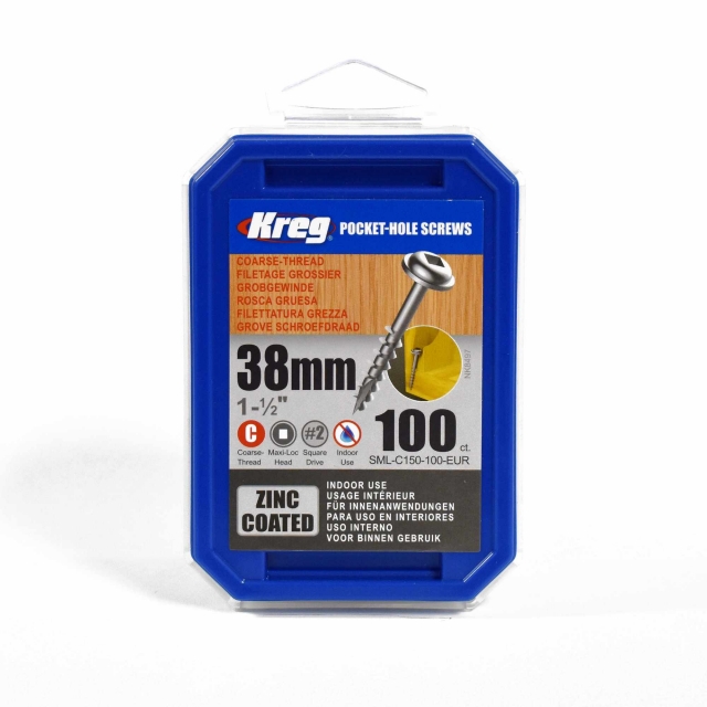 KREG KREG SML-C150-100-INT 38mm Coarse Washer Head Screws 100pk
